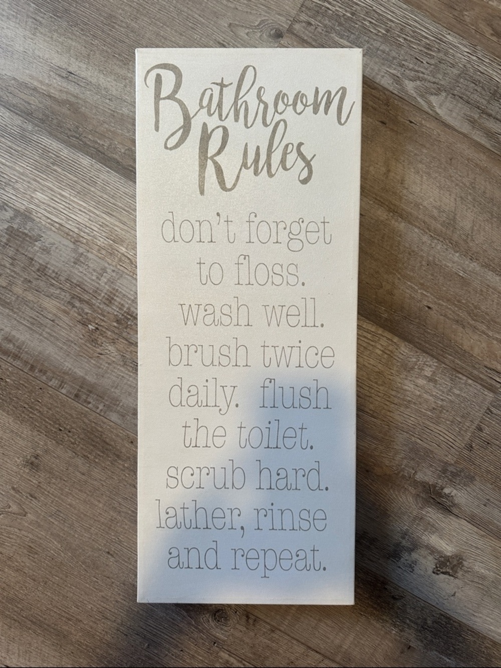 Bathroom Rules Wall Sign